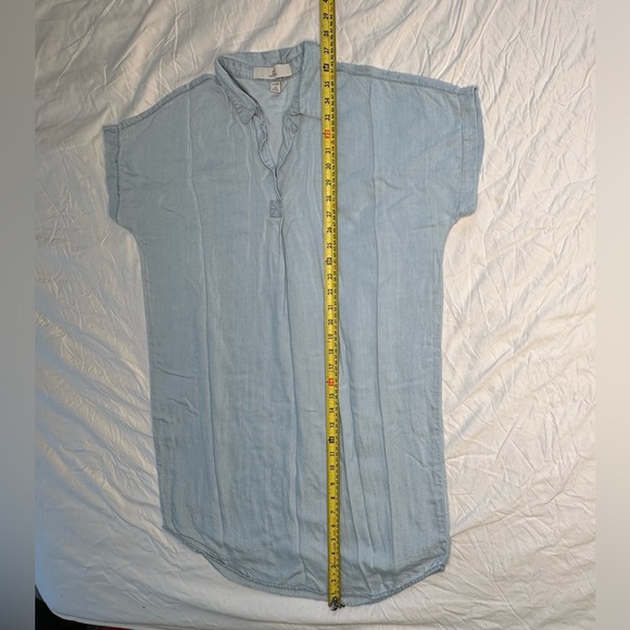 Thread + Supply Light Wash Chambray Tencel Shirt Dress Medium - Picture 11 of 12